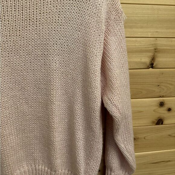 Vintage Diversity Size Large Coquette Girl Floral Fringe Baby Pink Cardigan - Picture 11 of 13